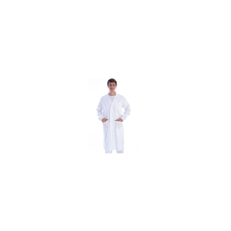 CAMICE UNISEX  CON AUTOMATICI - cotone/poliestere - bianco