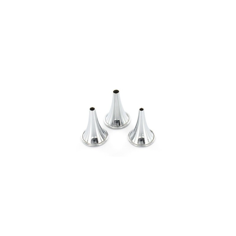 SET 3 SPECULUM AURICOLARI HARTMANN IN ACCIAIO INOX  Diam 4, 5, 6 mm