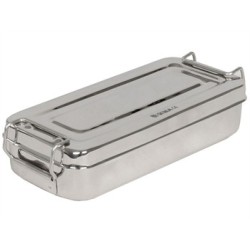 SCATOLA INOX 18 x 8 x 4 cm - con manici