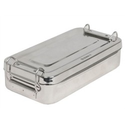 SCATOLA INOX 20 x 10 x 4,5 cm - con manici