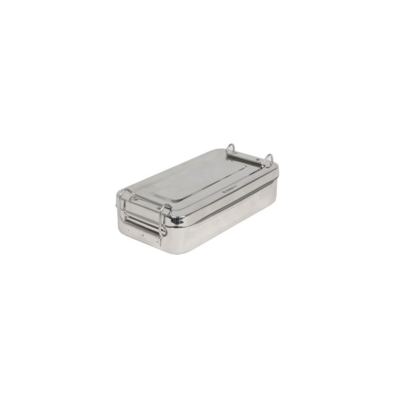 SCATOLA INOX 20 x 10 x 4,5 cm - con manici