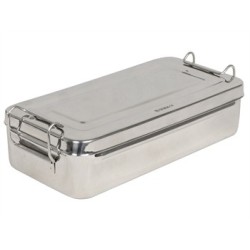 SCATOLA INOX 25 x 12,5 x 4,6 cm - con manici