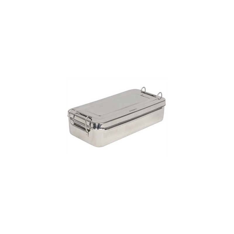 SCATOLA INOX 25 x 12,5 x 4,6 cm - con manici